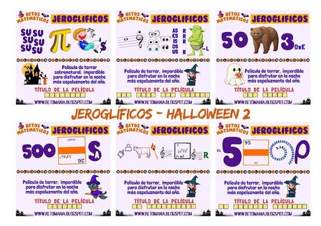 Desafíos matemáticos, Retos matemáticos, Problemas matemáticos, Problemas de Ingenio, Retos visuales, Acertijos visuales, Retos mentales, Jeroglíficos, Jeroglíficos Educativos, Jeroglíficos Halloween, Halloween, Noche de Brujas, Día de los Niños, Día de los muertos