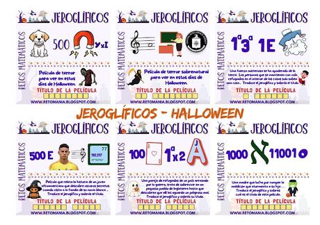 Desafíos matemáticos, Retos matemáticos, Problemas matemáticos, Problemas de Ingenio, Retos visuales, Acertijos visuales, Retos mentales, Jeroglíficos, Jeroglíficos Educativos, Jeroglíficos Halloween, Halloween, Noche de Brujas, Día de los Niños, Día de los muertos