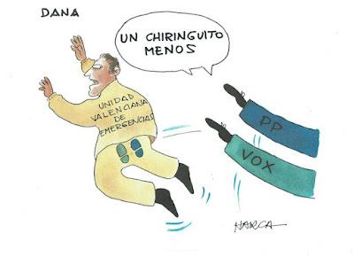 Las cinco horas en blanco de Mazón, lapso en que la DANA descargó en Valencia.