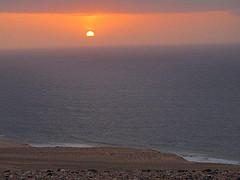 Puesta de sol sobre la península de Jandía