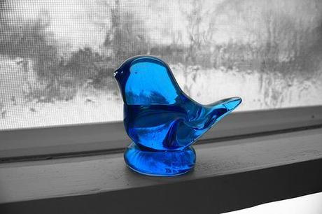 Pájaro de cristal azul