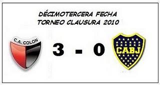 Colón:3 - Boca Juniors:0  (13° Fecha)