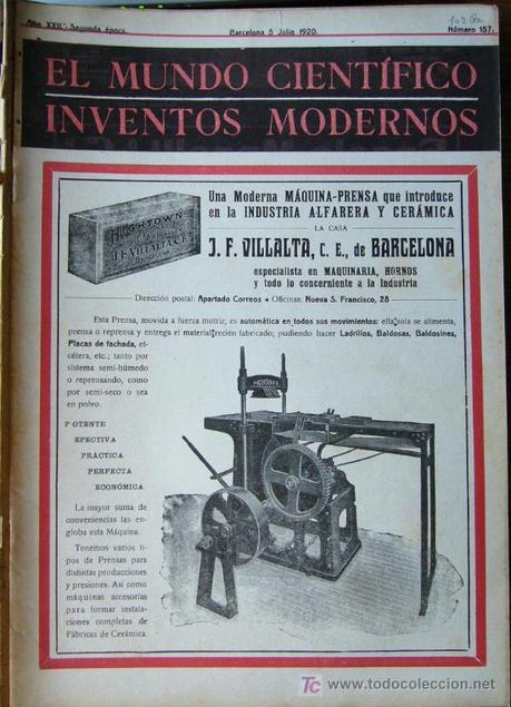 EL MUNDO CIENTÍFICO INVENTOS MODERNOS Nº 157,  2ª 
EPOCA BARCELONA  05.07.1920 (Papel - Revistas y Periódicos Antiguos 
(hasta 1.939))