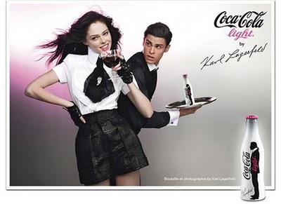 Coco Rocha y Baptiste Giabiconi, imagen de la Coca Cola Light diseñada por Karl Lagerfeld