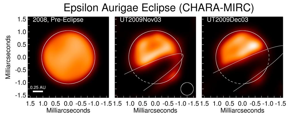 Por primera vez obtienen imágenes de un extraño eclipse estelar en Almaaz (Epsilon Aurigae)