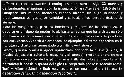 ARTE Y DEPORTE: EDAD CONTEMPORÁNEA III