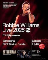 Concierto de Robbie Williams en el Estadio de Cornellá con Lottery Winners