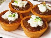 Tartaletas cebolla caramelizada queso cabra