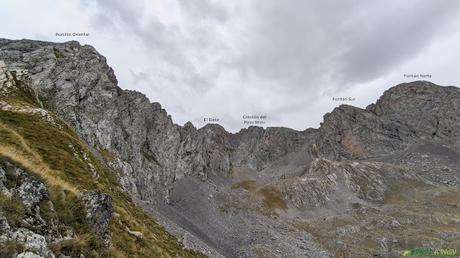 Vista desde la Forqueta dle Portillín hacia los Fontanes