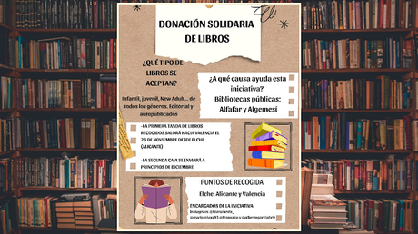 DONACIÓN SOLIDARIA DE LIBROS para las Bibliotecas Públicas de Alfafar y Algemesí