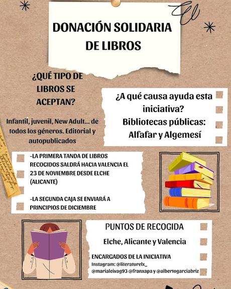 DONACIÓN SOLIDARIA DE LIBROS para las Bibliotecas Públicas de Alfafar y Algemesí