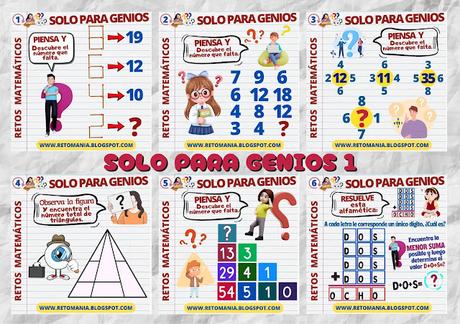 Desafío matemático, Reto matemático, Problema matemático, Problemas de Ingenio, Acertijos matemáticos, Acertijos, Retos visuales, Retos virales, Retos mentales, Juegos con fichas de dominó, Alfamética, Criptoaritmética, Pasatiempos, Gimnasia matemática, Gimnasia cerebral, Estrella mágica, Estrella mágica matemática