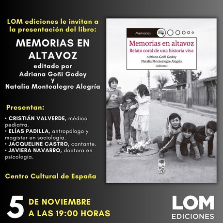 Memorias en Altavoz. Relato coral de una historia viva. Presentación  “Memorias en Javiera Navarro Marshall1