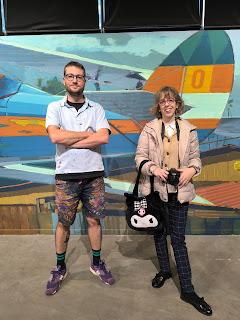 Con Manuela Medina y Matthieu Pommier en un encuentro por la exposición 