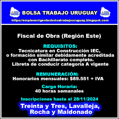 Fiscal de Obra (Región Este)