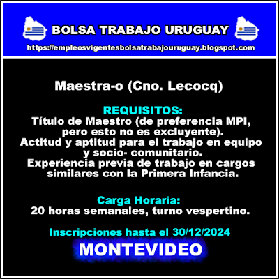 Maestra-o(Cno. Lecocq)