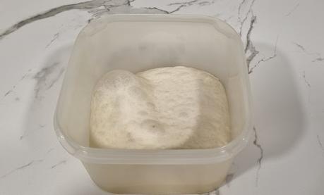 Masa de pizza de larga fermentación (mínimo 24 horas)