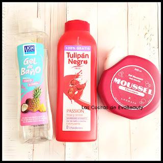 Geles de baño productos terminados empties Moussel Tulipan Negro acabados opinion review reseña beauty belleza higiene cuerpo beautyblogger blogger blog de belleza microinfluencer