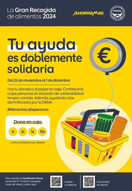 Ahorramas mantiene su compromiso solidario con los bancos de alimentos y prepara la ‘Gran Recogida’