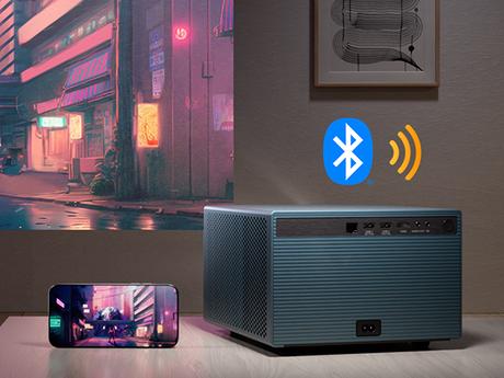 ViewSonic presenta el proyector LED inteligente LX60HD con Google TV integrado 24PRJ-CON1608-RC-LX60HD_WiFi_and_Bluetooth_Connectivity_600x450