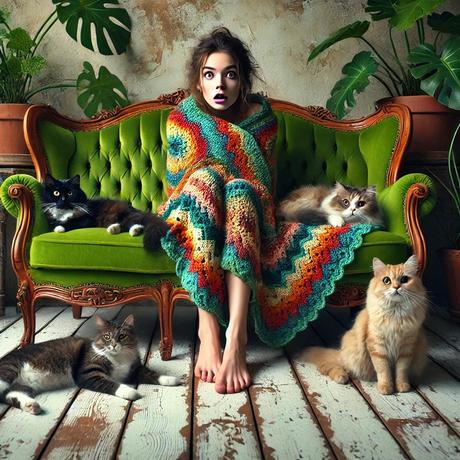 Una mantita de ganchillo. Una mantita de ganchillo.