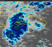 Sistema frontal causa lluvias intensas en RD.