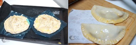 Empanadillas rellenas de fritada con bacalao