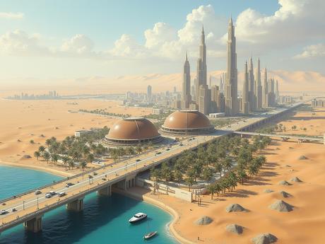 Arabia Saudita del futuro: estadios de ciencia ficción y ciudades lineales 2