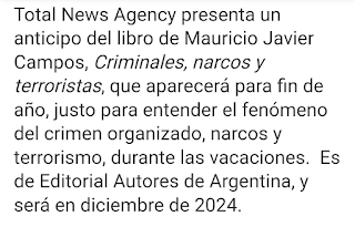 Total News Agency: Reseña del libro Criminales, narcos y terroristas