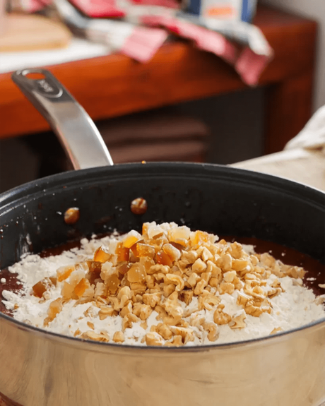 harina pasas y nueces