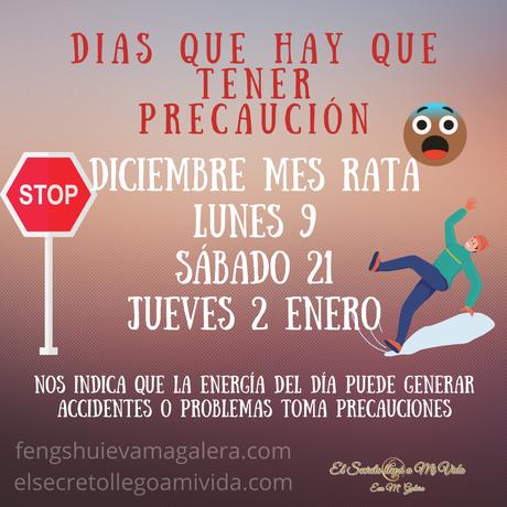 Días Peligro ⚡ diciembre mes Rata 🐀
