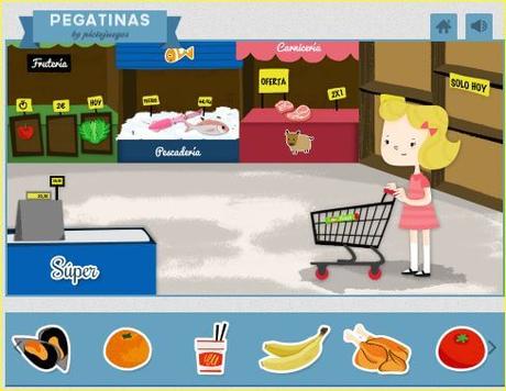 El supermercado. Pegatinas