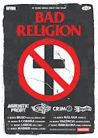 Bad Religion anuncian conciertos en España en 2025 junto a  Agnostic Front, Strung Out, Crim y Belvedere como teloneros