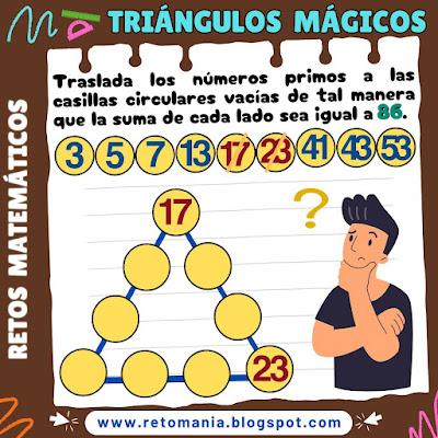 Desafío matemático, Reto matemático, Problemas matemáticos, Retos mentales, Retos virales, Retos visuales, Acertijos, Acertijos matemáticos, Triángulos mágicos