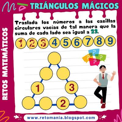 Desafío matemático, Reto matemático, Problemas matemáticos, Retos mentales, Retos virales, Retos visuales, Acertijos, Acertijos matemáticos, Triángulos mágicos