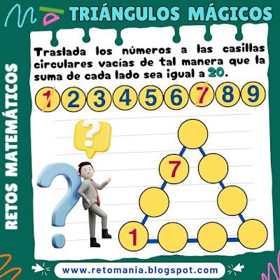 Desafío matemático, Reto matemático, Problemas matemáticos, Retos mentales, Retos virales, Retos visuales, Acertijos, Acertijos matemáticos, Triángulos mágicos