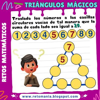 Desafío matemático, Reto matemático, Problemas matemáticos, Retos mentales, Retos virales, Retos visuales, Acertijos, Acertijos matemáticos, Triángulos mágicos