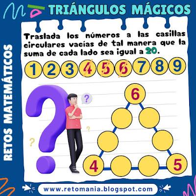 Desafío matemático, Reto matemático, Problemas matemáticos, Retos mentales, Retos virales, Retos visuales, Acertijos, Acertijos matemáticos, Triángulos mágicos