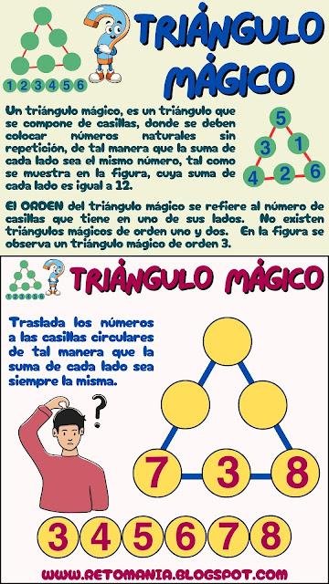 Desafío matemático, Reto matemático, Problemas matemáticos, Retos mentales, Retos virales, Retos visuales, Acertijos, Acertijos matemáticos, Triángulos mágicos