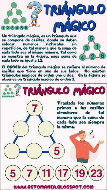 Desafío matemático, Reto matemático, Problemas matemáticos, Retos mentales, Retos virales, Retos visuales, Acertijos, Acertijos matemáticos, Triángulos mágicos