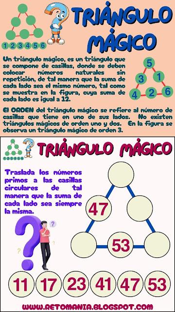 Desafío matemático, Reto matemático, Problemas matemáticos, Retos mentales, Retos virales, Retos visuales, Acertijos, Acertijos matemáticos, Triángulos mágicos
