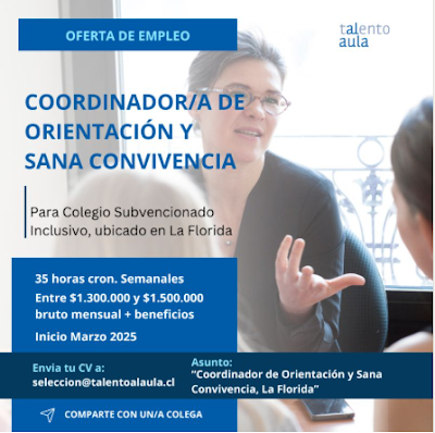 ¡ACTUALIZADO! OPORTUNIDADES DE EMPLEOS PARA ORIENTADORES EN CHILE. Semana del 02 al 08-12-2024.