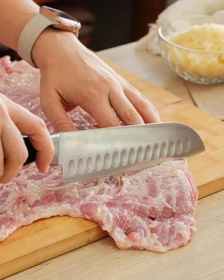 cortar matambre de cerdo