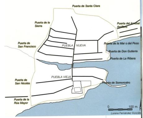 Santander villa amurallada: las puertas de la antigua muralla.