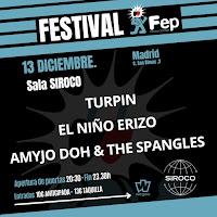 Festival FEP 2025 en Siroco con Turpin, El niño erizo y Amyjo Doh & The Spangles
