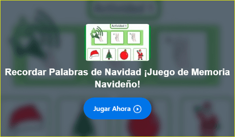 Juego de Recordar palabras de Navidad. Material imprimible Juego de Recordar palabras de Navidad. Material imprimible