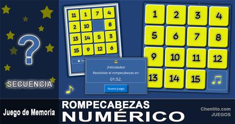 Juego de secuencia. Rompecabezas numérico.