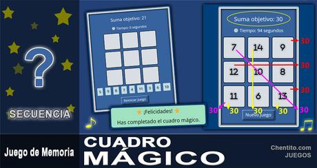 Juego de secuencia. Cuadro mágico.