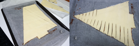 Árbol de Navidad de hojaldre y chocolate Árbol de Navidad de hojaldre y chocolate