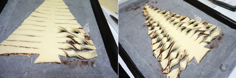 Árbol de Navidad de hojaldre y chocolate Árbol de Navidad de hojaldre y chocolate